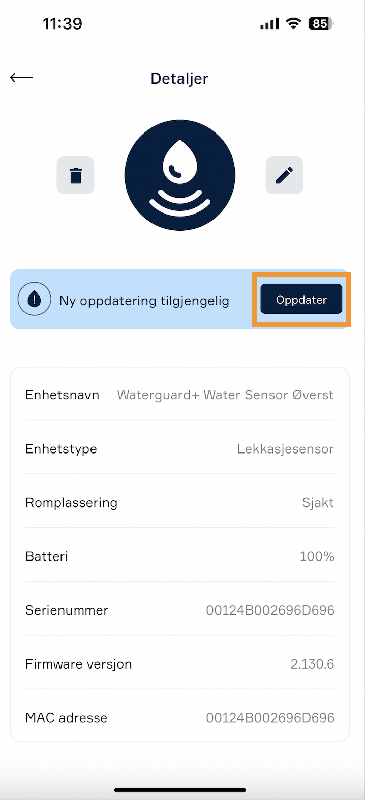 Oppdateringsbanner